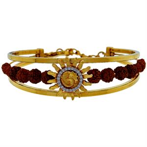 Image Of 22 Karat Gold OM Rudraksha Bracelet