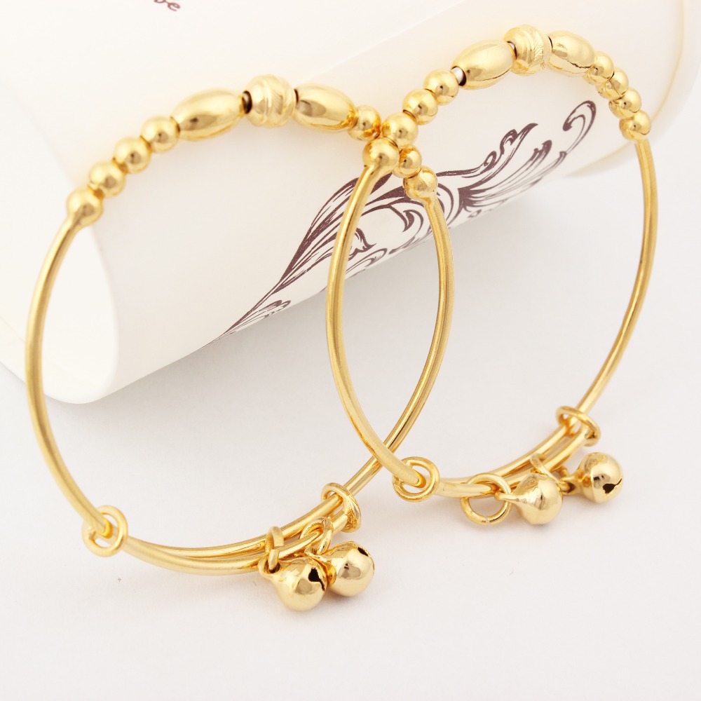 Image Of New-Arrival-Gold-Color-Baby-Bracelets-Bangles-Jewelry-Girls-and-Boys-Birthday-gift