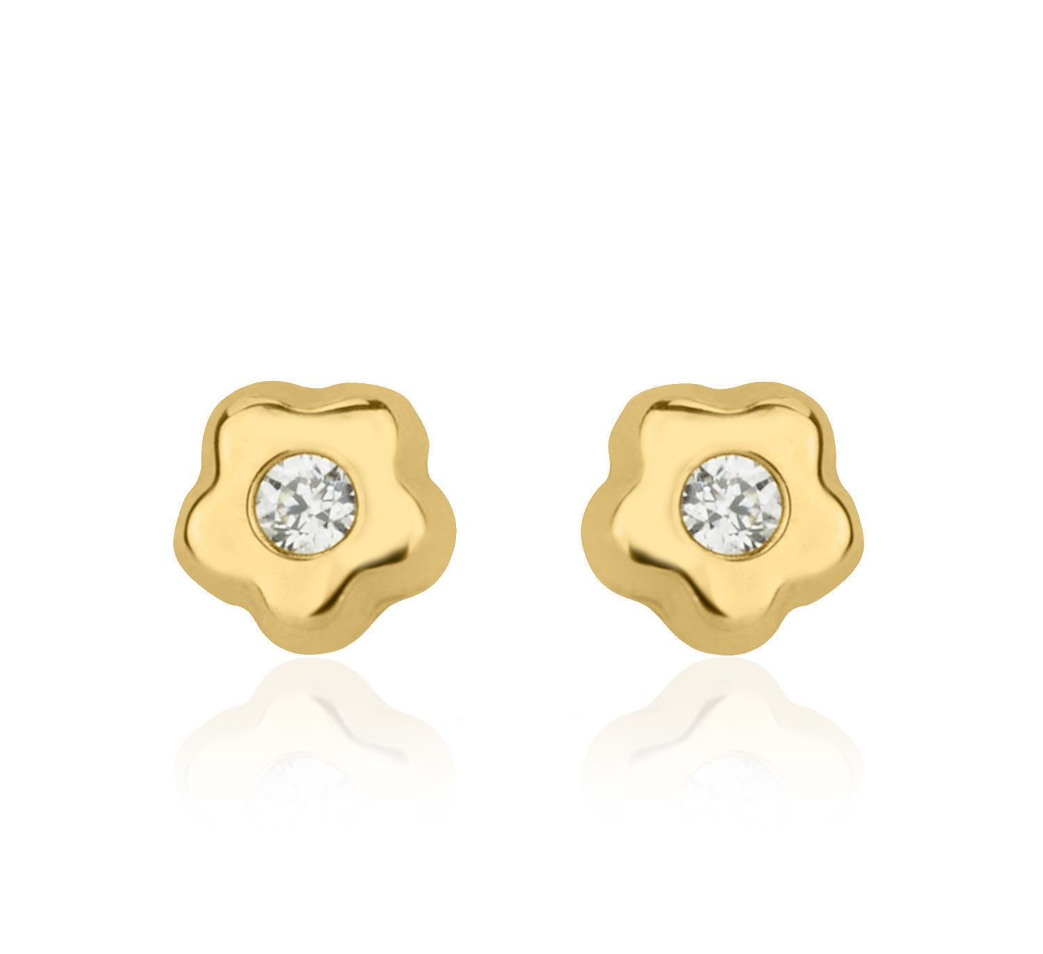 Image Of earrings stars yellow gold cubic zirconia
