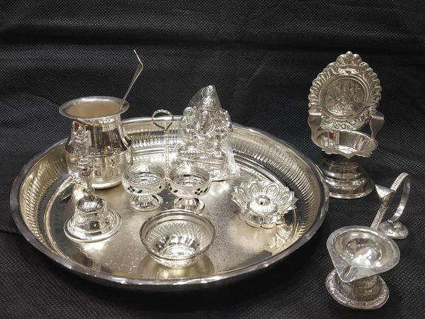 Image Of SILVER POOJA SET