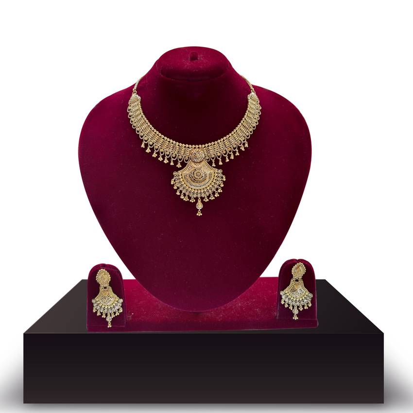 Image Of 22 Karat Fine Gold Neckwear Earrings Set