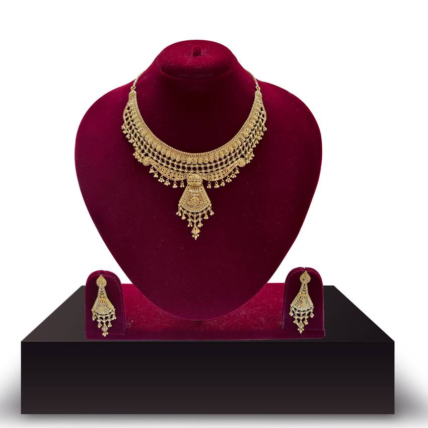 Image Of Alluring Gold Neckwear Set