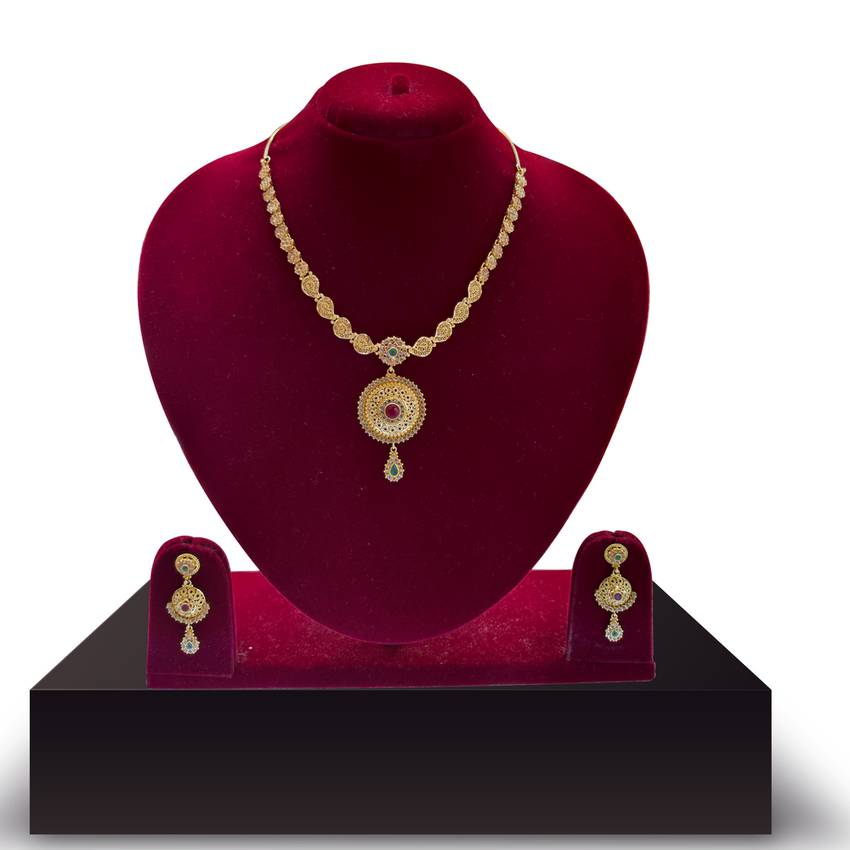 Image Of Marvellous Gold Neckwear Set Perfect For The Indian Bride