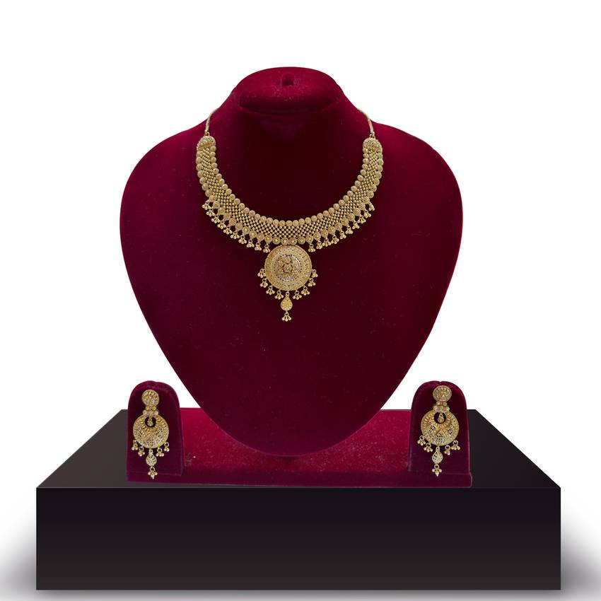Image Of Marvellous Gold Neckwear Set Perfect For The Indian Bride