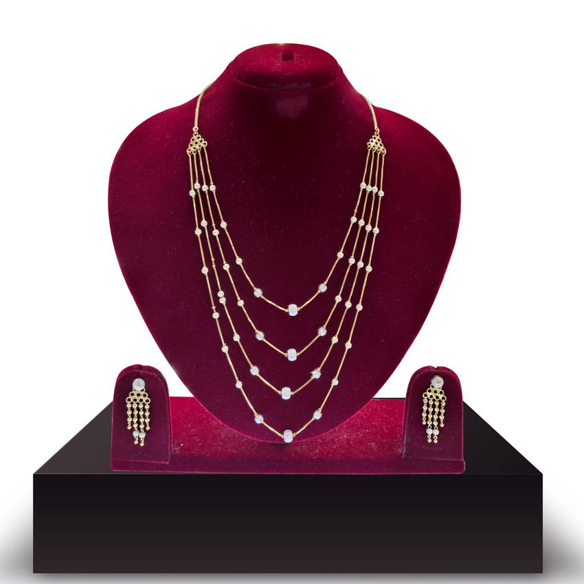Image Of Distinctive Adorned Traditional Gold Neckwear Set