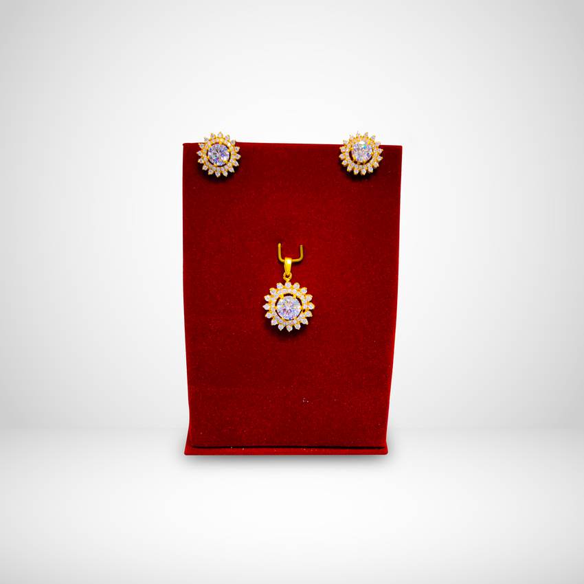 Image Of Sublime Gold Pendant And Earrings Set