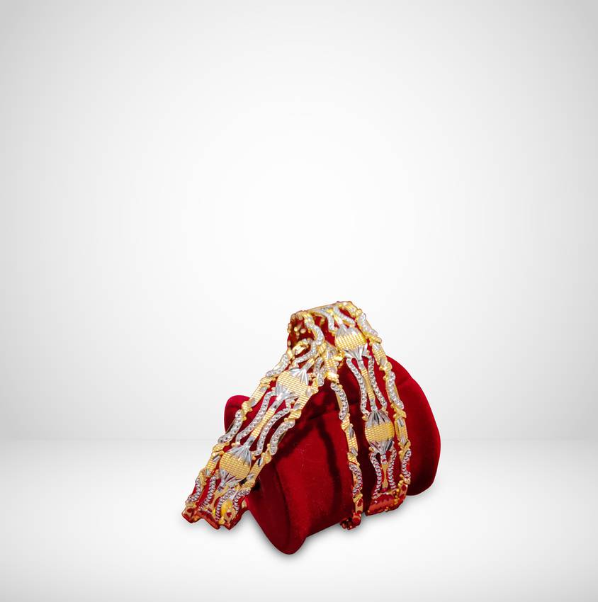 Image Of Mesh Pattern Gold Bangle