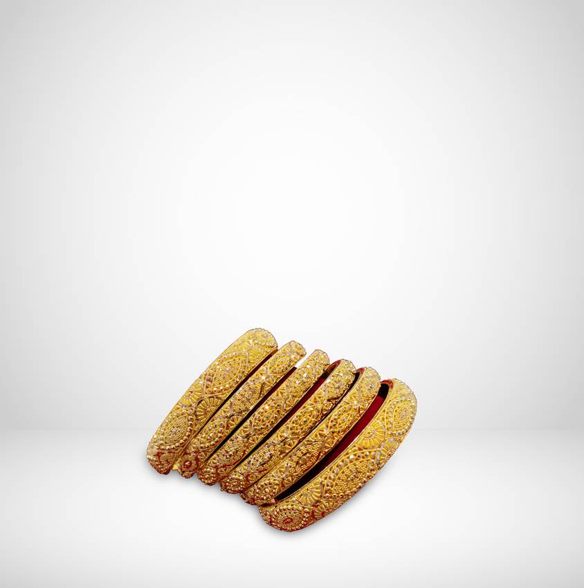 Image Of Intricate Filigree Gold And Kundan Glass Bangle