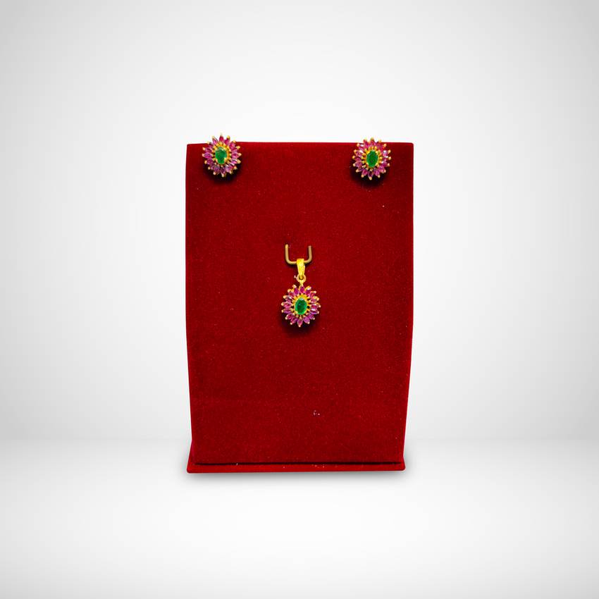 Image Of Sybil Geometric Pendant Earrings Set