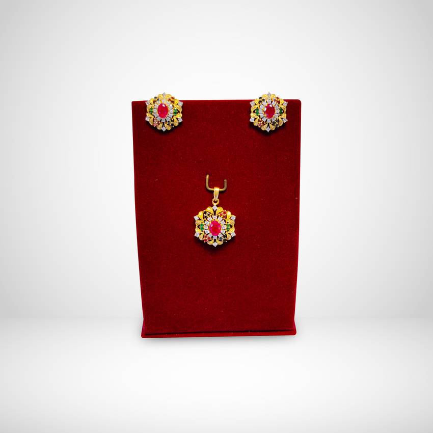 Image Of Suraiya Dimaond and Ruby Pendant Set