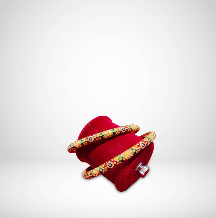 Image Of Unique Pattern Gold Bangles