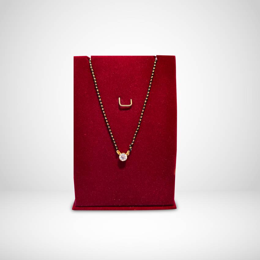 Image of Exquisite Diamond Mangalsutra In Yellow And White Gold