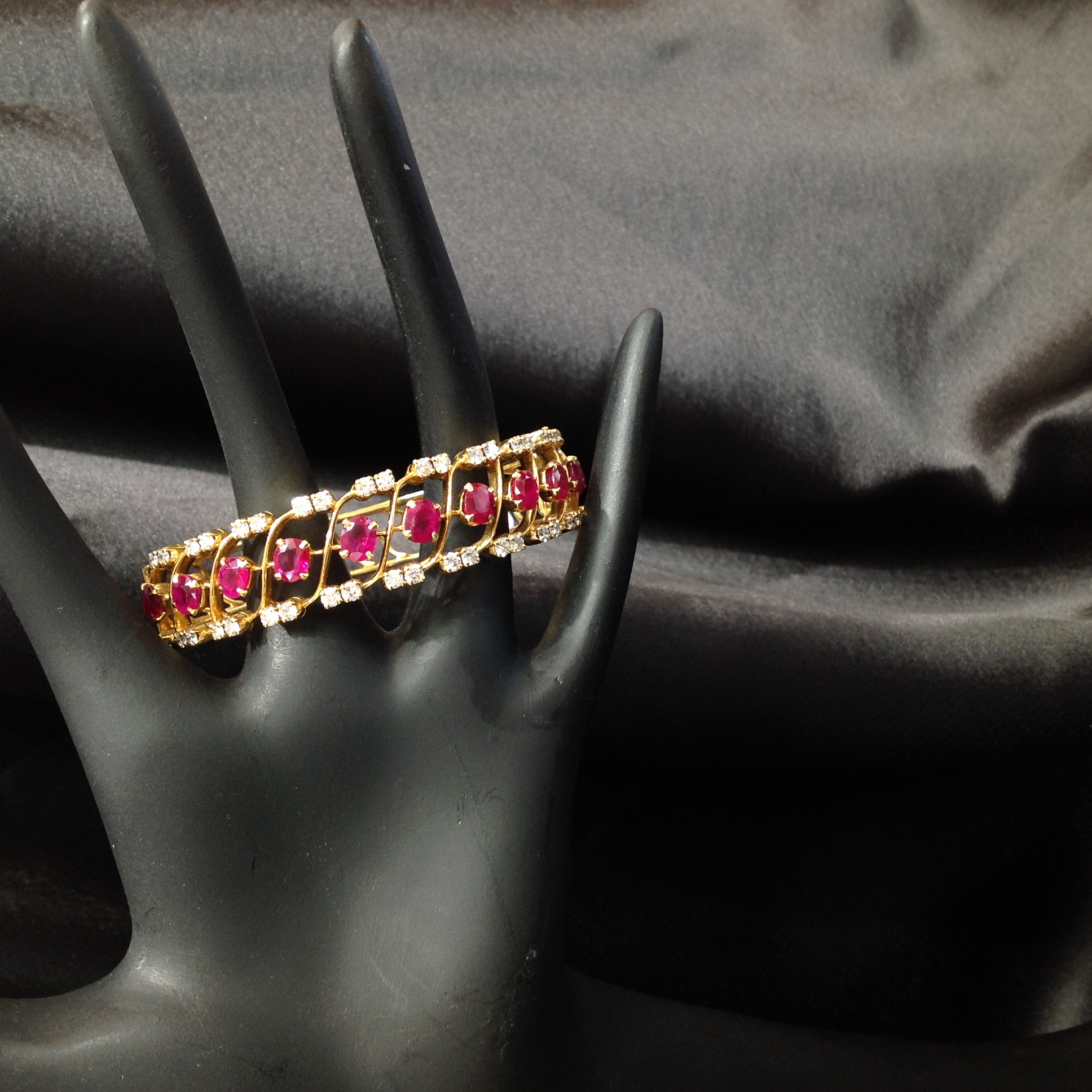 Image Of Ethereal Pink Stone Gold Bangle