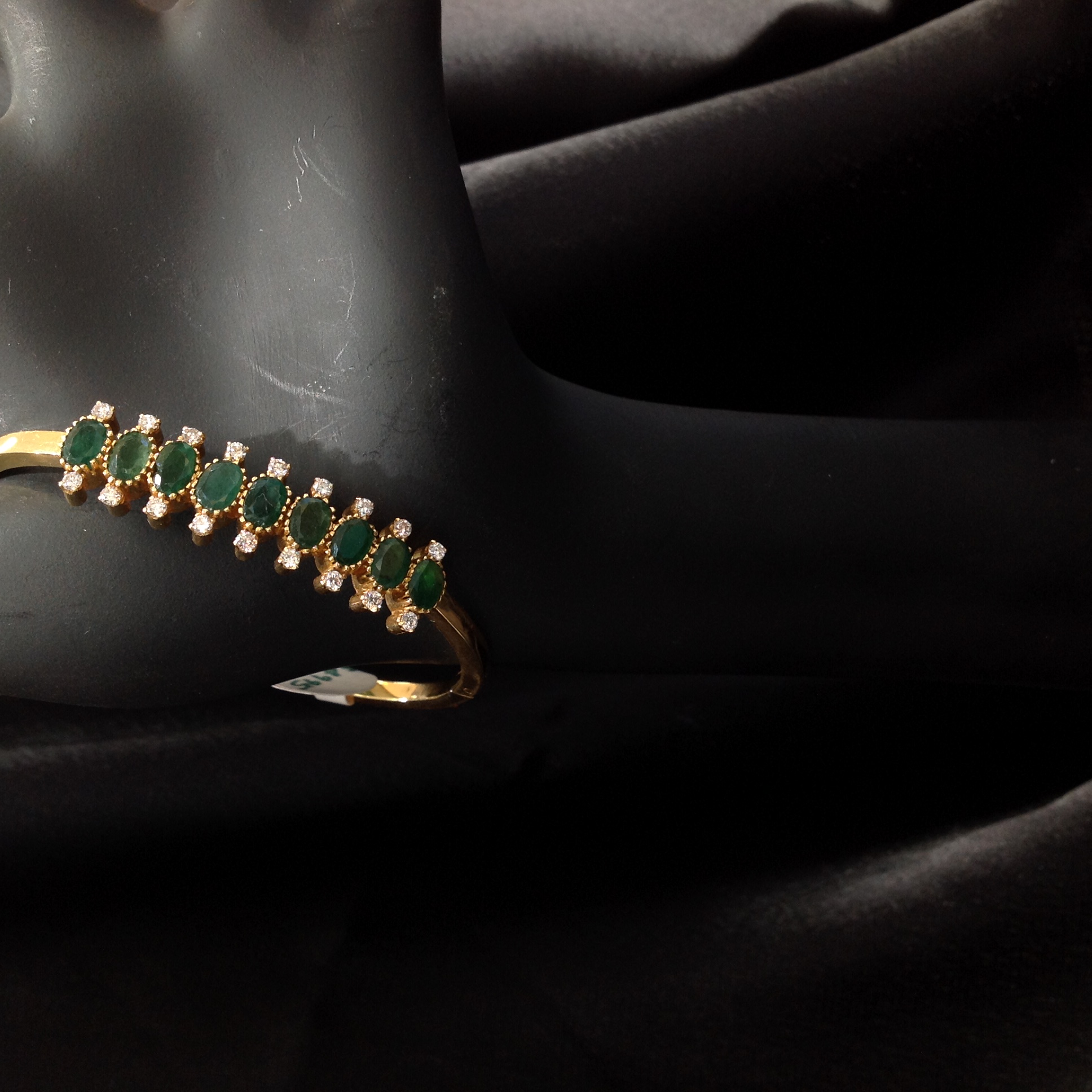 Image Of Timeless Green Floral Gold Bangle